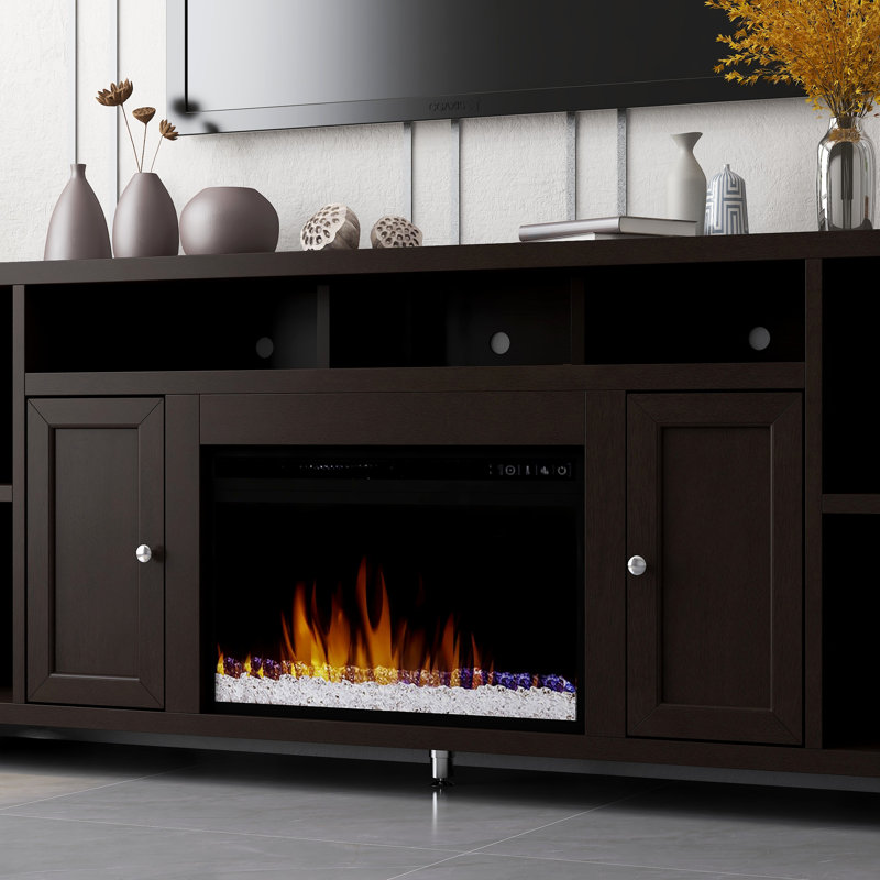 Lark Manor Cataldo 84" Fully Assembled TV Stand with Electric Fireplace